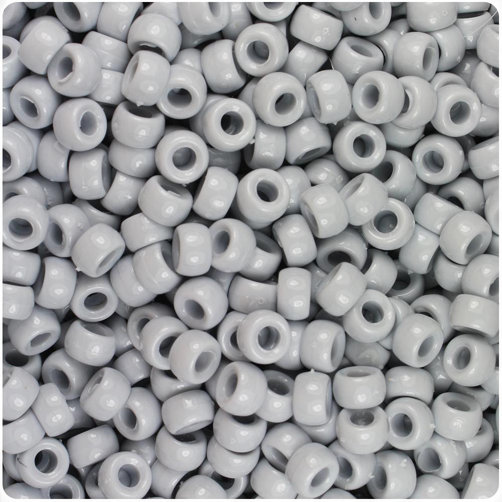 Grey Opaque 6.5mm Mini Barrel Pony Beads (200pcs)