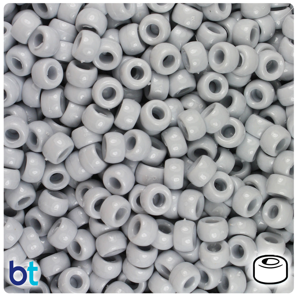 Grey Opaque 6.5mm Mini Barrel Pony Beads (1000pcs)