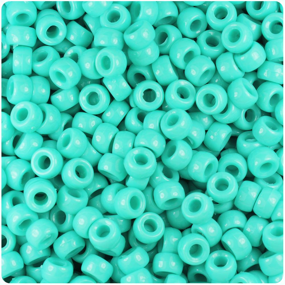 Light Turquoise Opaque 6.5mm Mini Barrel Pony Beads (200pcs)