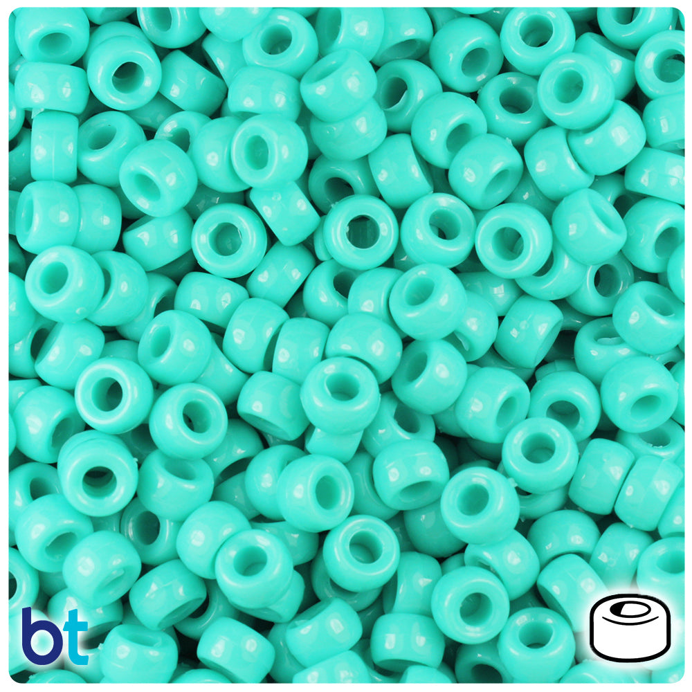 Light Turquoise Opaque 6.5mm Mini Barrel Pony Beads (1000pcs)