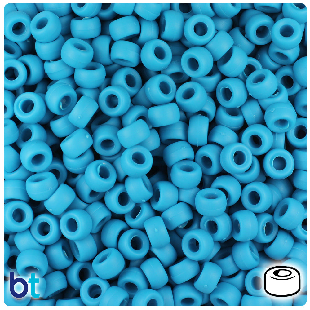 Dark Turquoise Matte 6.5mm Mini Barrel Pony Beads (1000pcs)