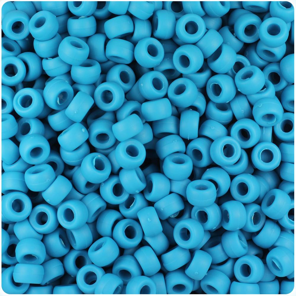 Dark Turquoise Matte 6.5mm Mini Barrel Pony Beads (200pcs)