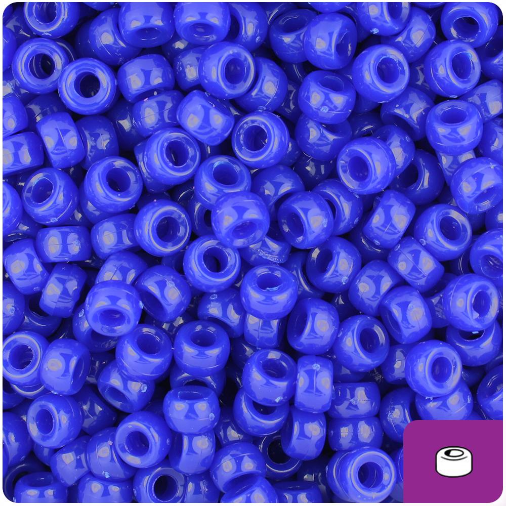 Royal Blue Opaque 6.5mm Mini Barrel Pony Beads (200pcs)