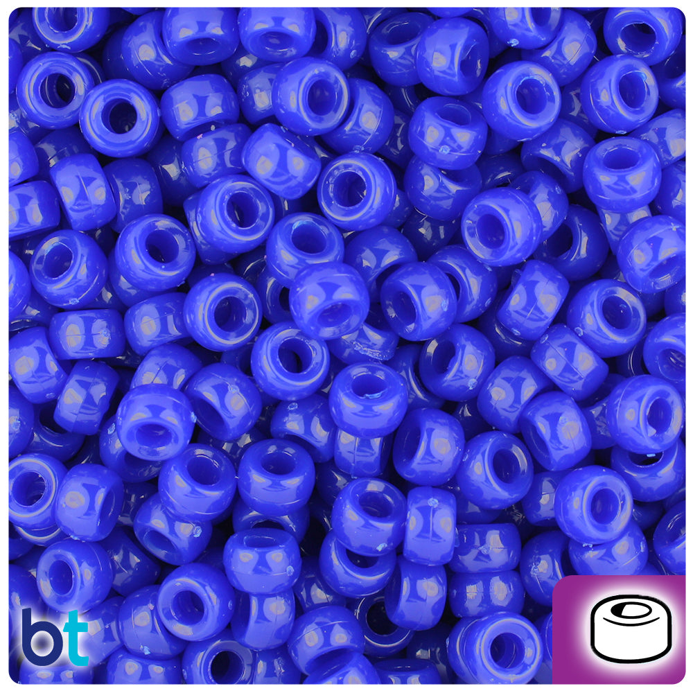 Royal Blue Opaque 6.5mm Mini Barrel Pony Beads (1000pcs)