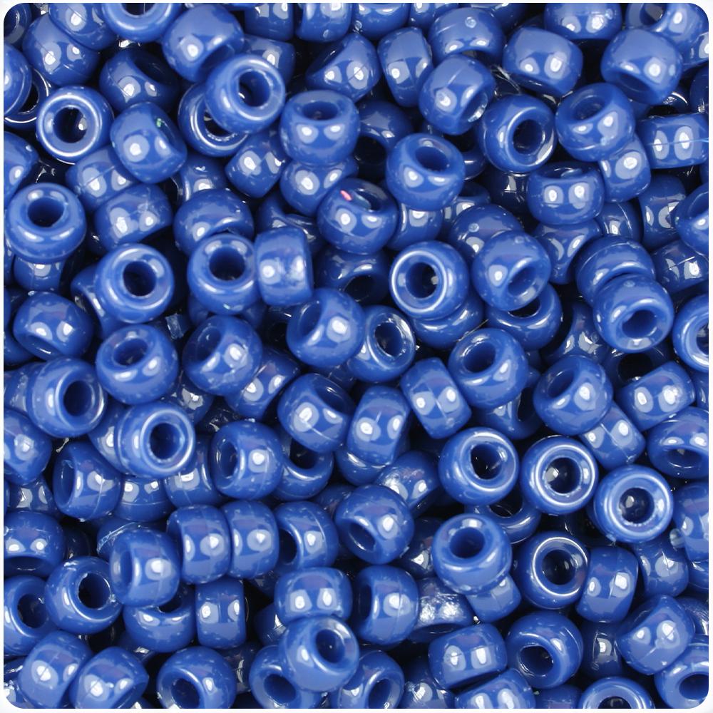 Navy Opaque 6.5mm Mini Barrel Pony Beads (200pcs)