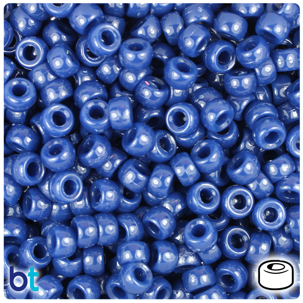 Navy Opaque 6.5mm Mini Barrel Pony Beads (1000pcs)