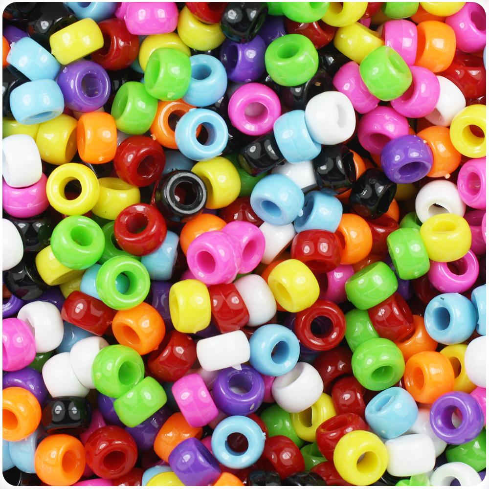 Opaque Mix 6.5mm Mini Barrel Pony Beads (200pcs)