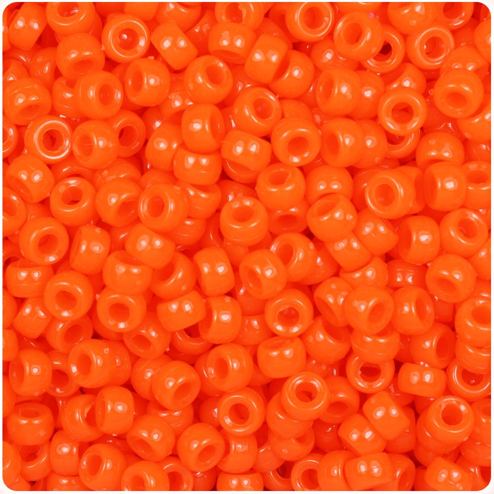 Tangelo Neon Bright 6.5mm Mini Barrel Pony Beads (200pcs)