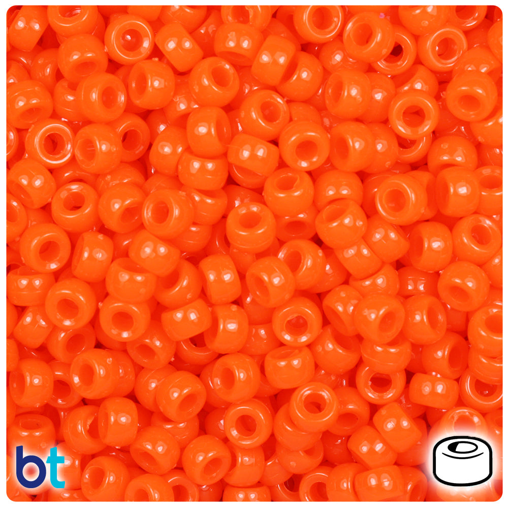 Tangelo Neon Bright 6.5mm Mini Barrel Pony Beads (1000pcs)
