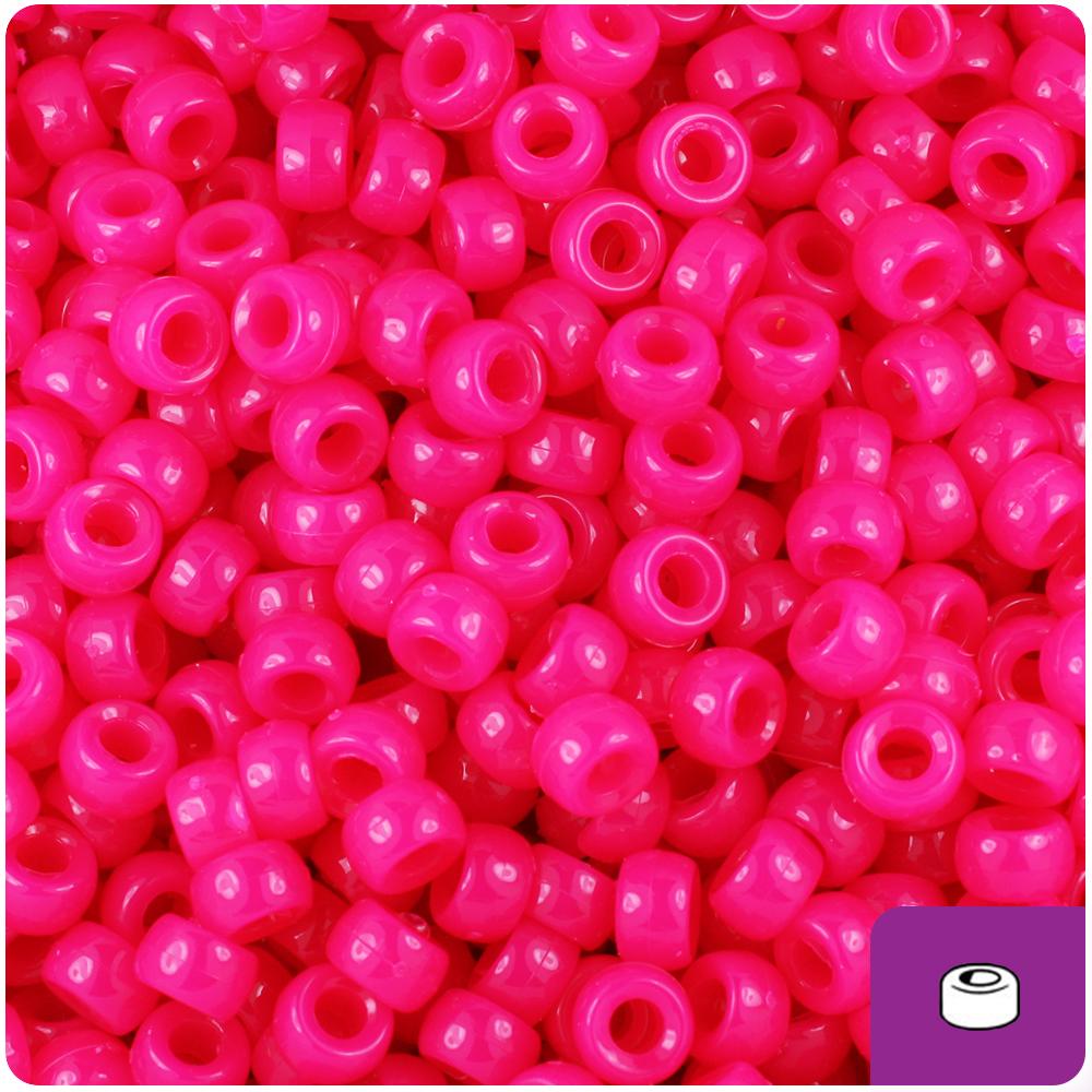 Magenta Neon Bright 6.5mm Mini Barrel Pony Beads (200pcs)