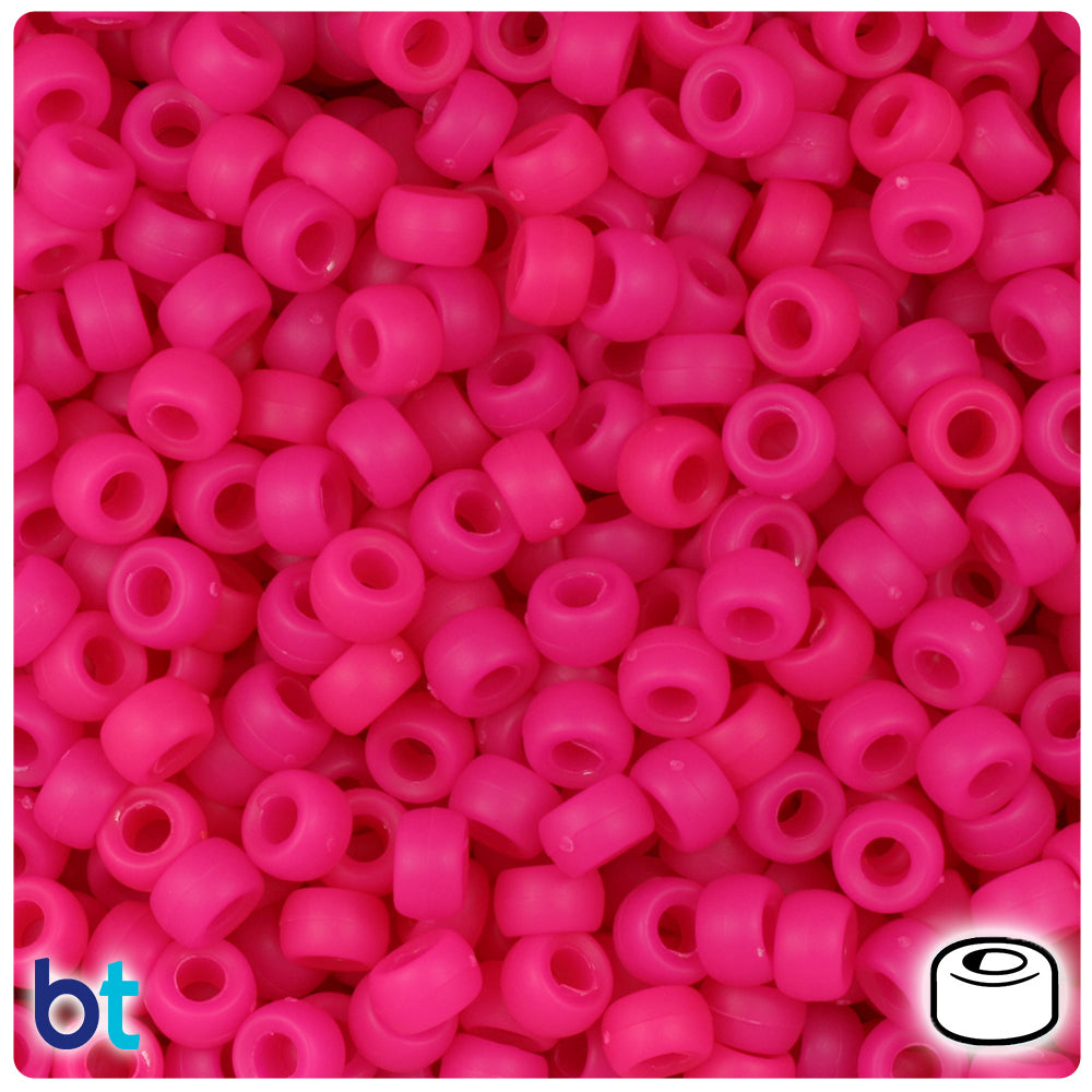 Magenta Matte 6.5mm Mini Barrel Pony Beads (1000pcs)