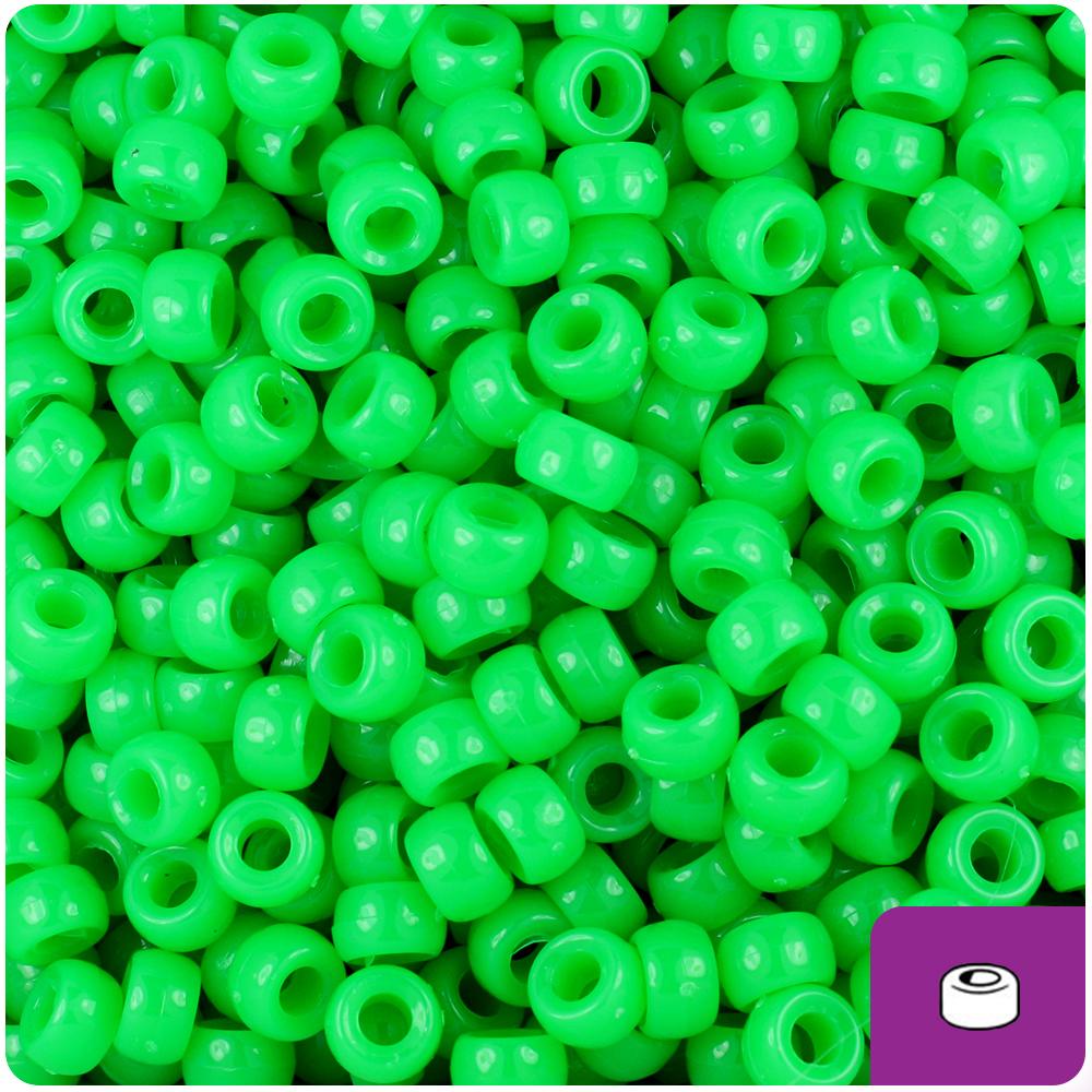 Grasshopper Neon Bright 6.5mm Mini Barrel Pony Beads (200pcs)