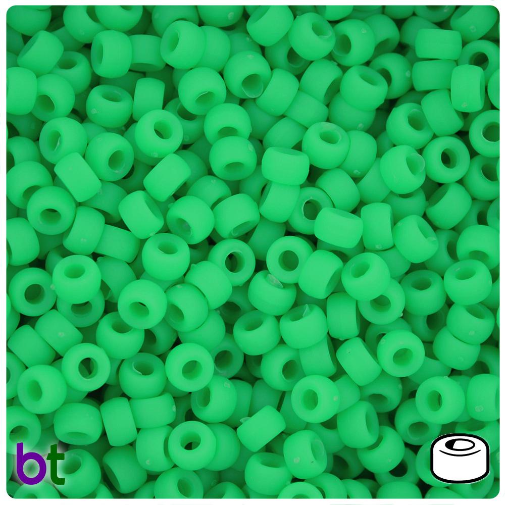 Grasshopper Matte 6.5mm Mini Barrel Pony Beads (200pcs)