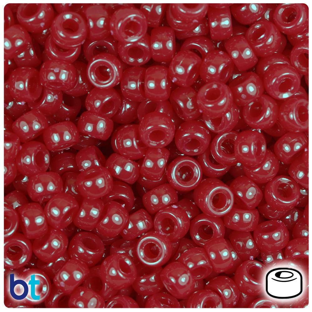Burgundy Opaque 6.5mm Mini Barrel Pony Beads (1000pcs)