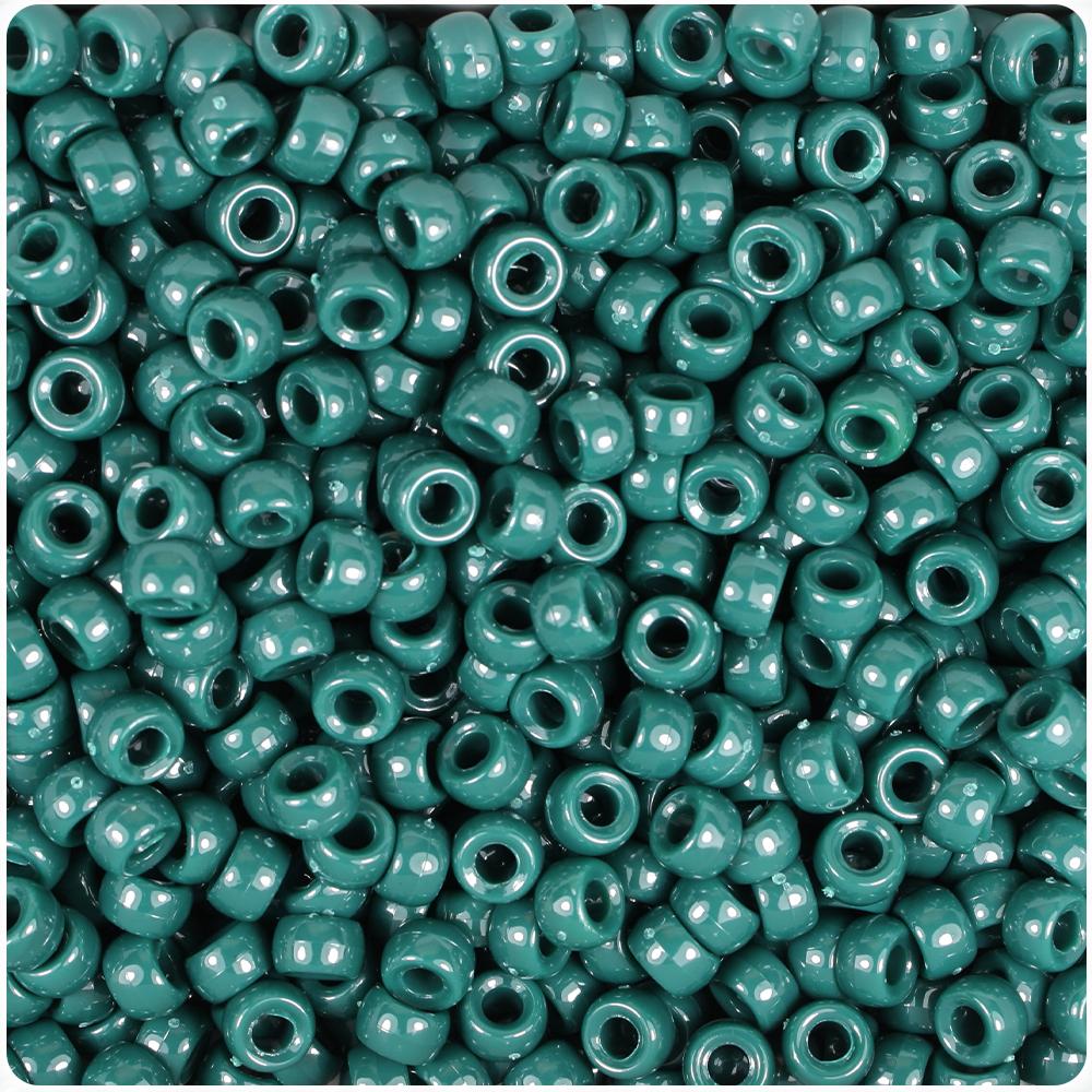Forest Green Opaque 6.5mm Mini Barrel Pony Beads (200pcs)