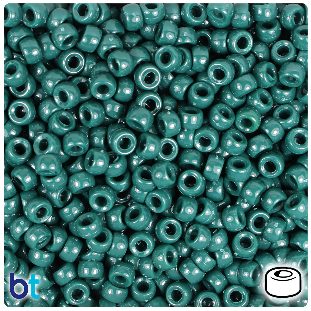 Forest Green Opaque 6.5mm Mini Barrel Pony Beads (1000pcs)