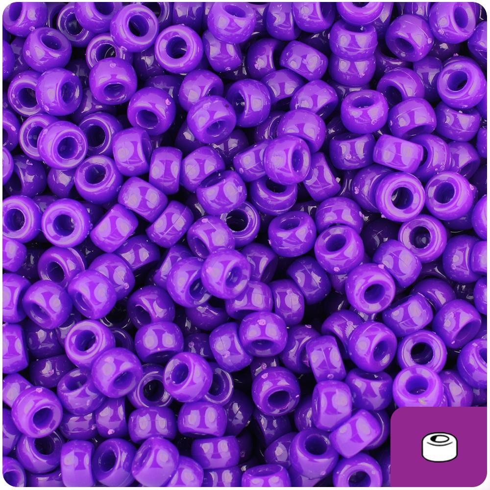 Plum Neon Bright 6.5mm Mini Barrel Pony Beads (200pcs)
