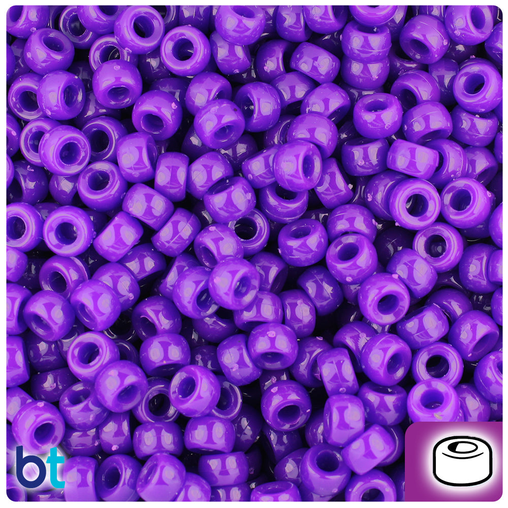Plum Neon Bright 6.5mm Mini Barrel Pony Beads (1000pcs)