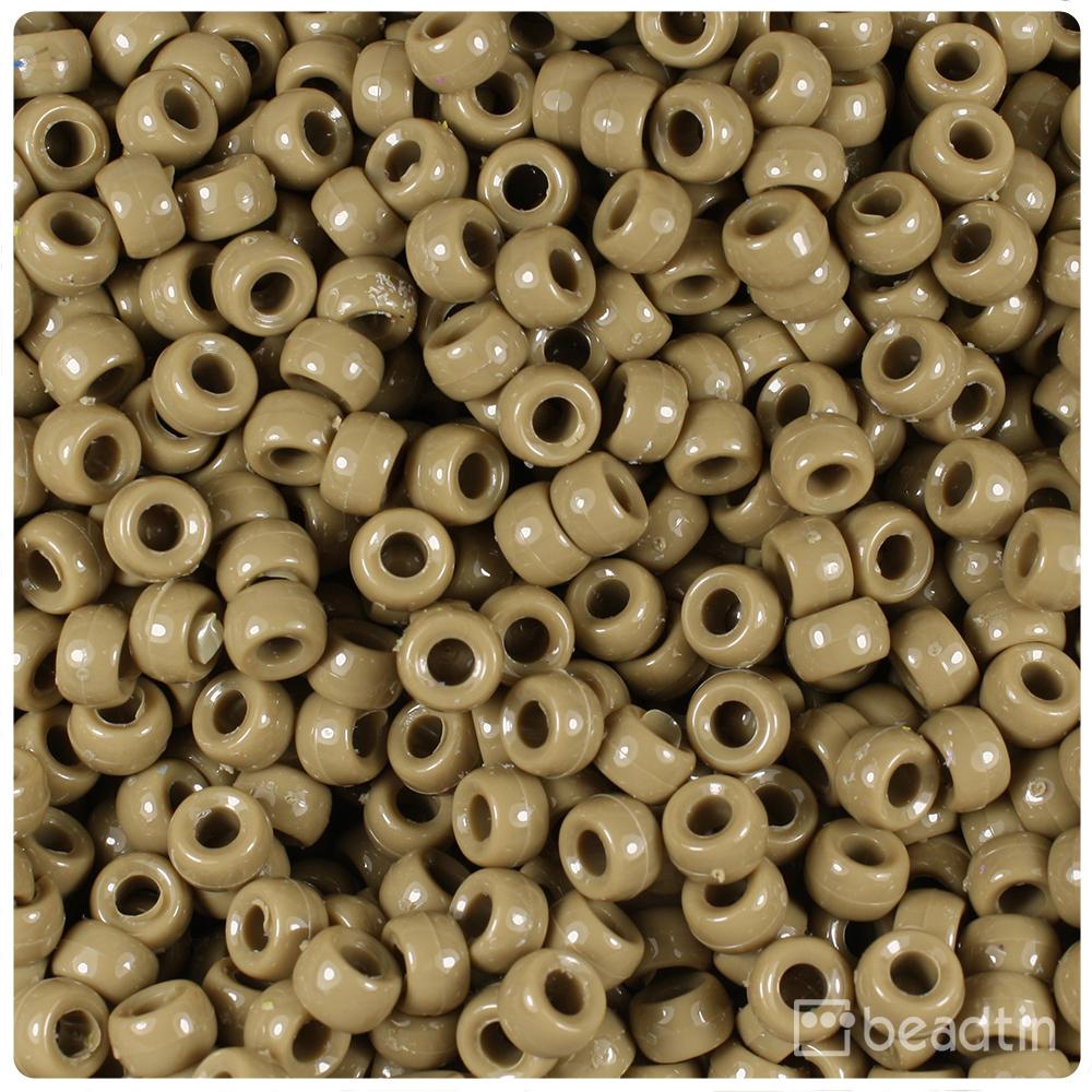 Khaki Opaque 6.5mm Mini Barrel Pony Beads (200pcs)
