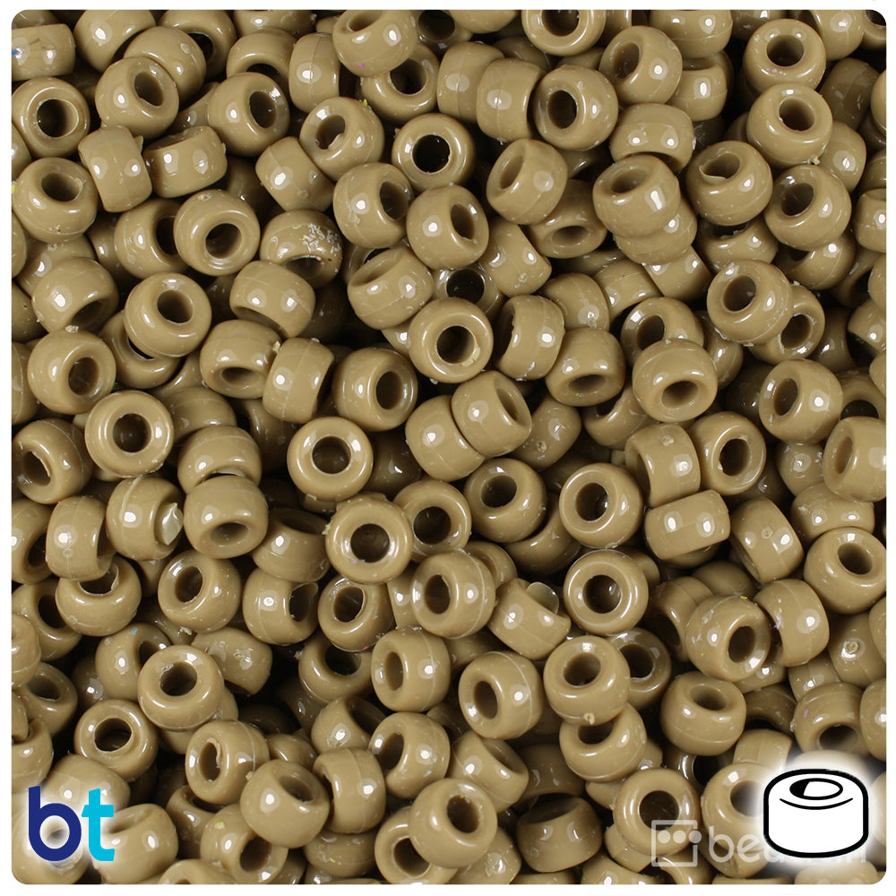 Khaki Opaque 6.5mm Mini Barrel Pony Beads (1000pcs)