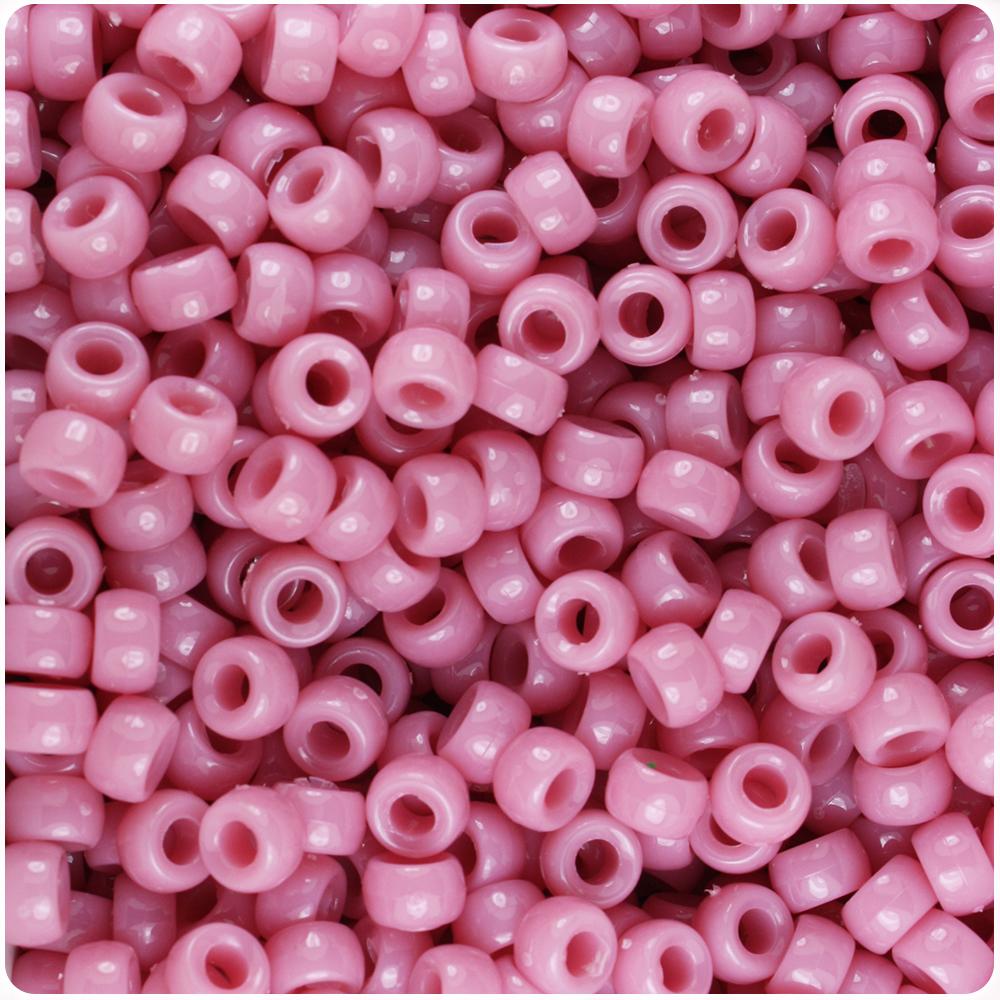 Mauve Opaque 6.5mm Mini Barrel Pony Beads (200pcs)