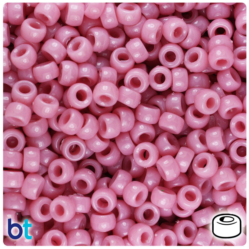 Mauve Opaque 6.5mm Mini Barrel Pony Beads (1000pcs)