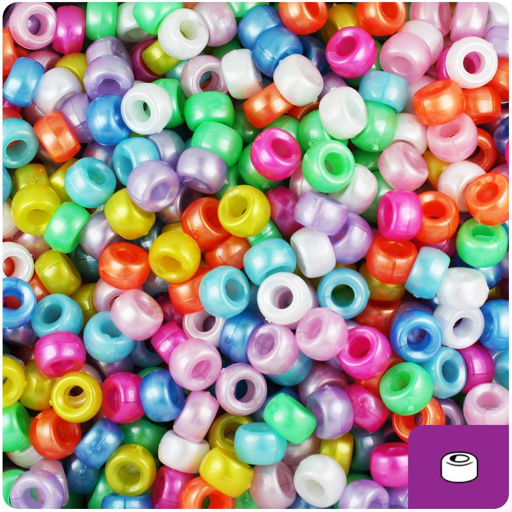 Pearl Mix 6.5mm Mini Barrel Pony Beads (200pcs)