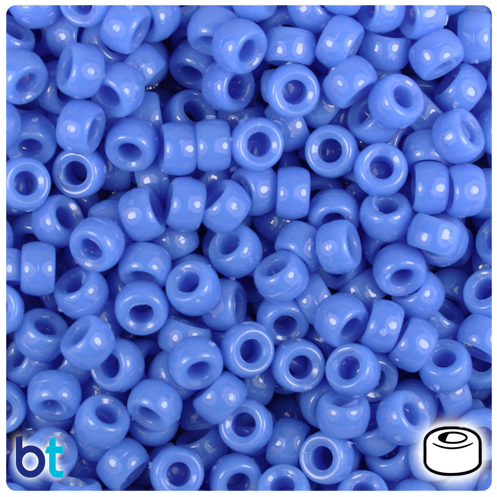 Periwinkle Opaque 6.5mm Mini Barrel Pony Beads (1000pcs)