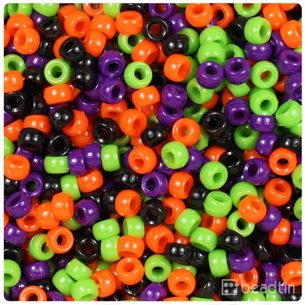 Halloween Mix Opaque 6.5mm Mini Barrel Pony Beads (200pcs)