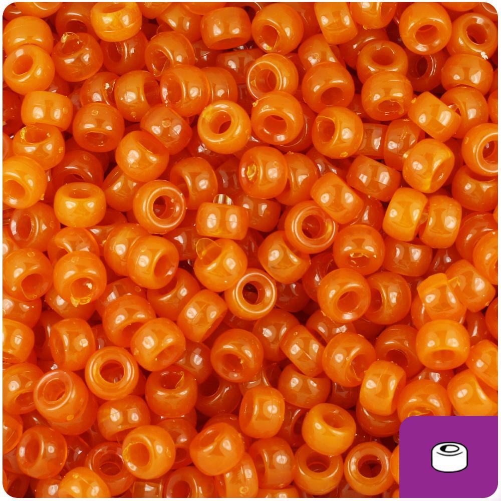 Tiger Coral Transparent 6.5mm Mini Barrel Pony Beads (200pcs)