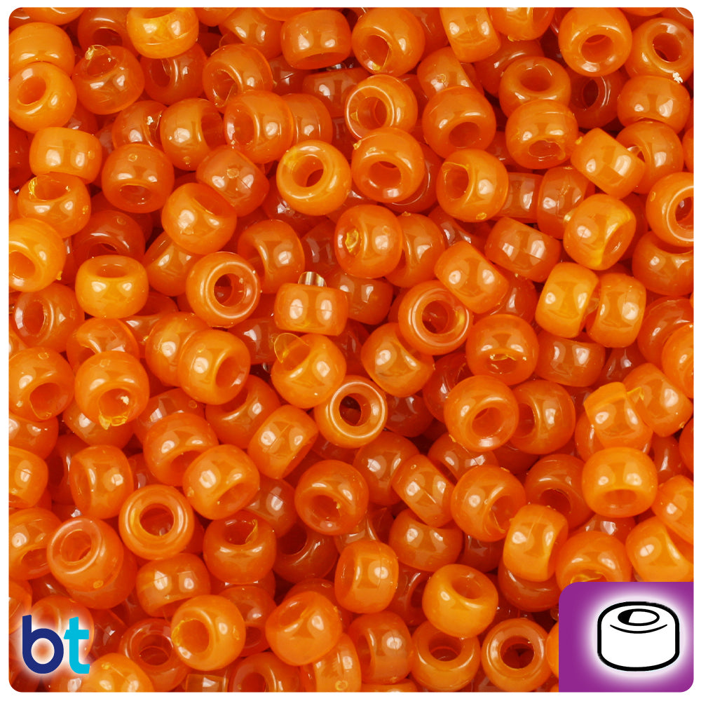Tiger Coral Transparent 6.5mm Mini Barrel Pony Beads (1000pcs)