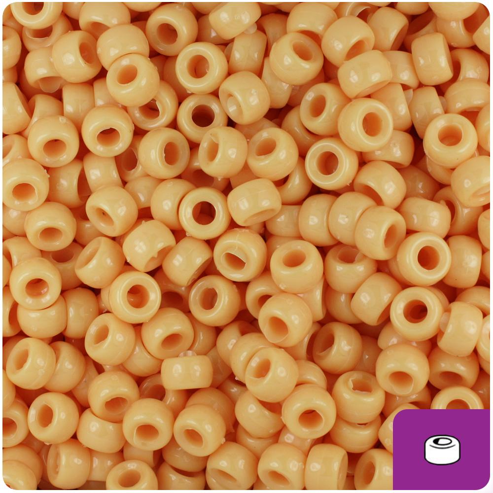 Sand Opaque 6.5mm Mini Barrel Pony Beads (200pcs)