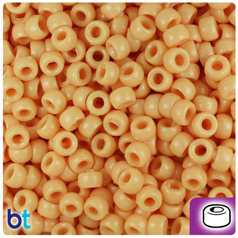 Sand Opaque 6.5mm Mini Barrel Pony Beads (1000pcs)