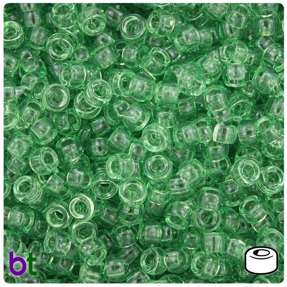 Peridot Transparent 6.5mm Mini Barrel Pony Beads (200pcs)