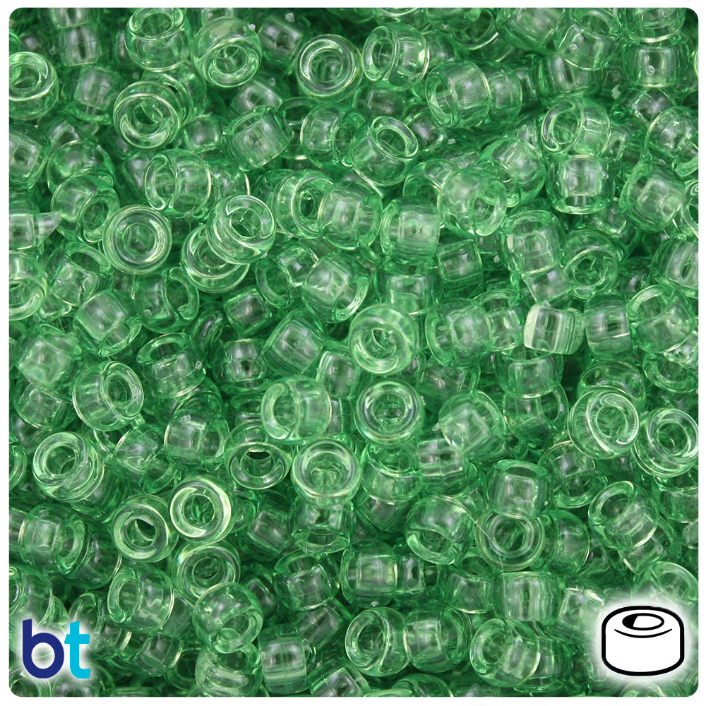 Peridot Transparent 6.5mm Mini Barrel Pony Beads (1000pcs)