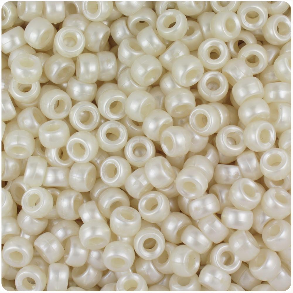 Natural Pearl 6.5mm Mini Barrel Pony Beads (200pcs)
