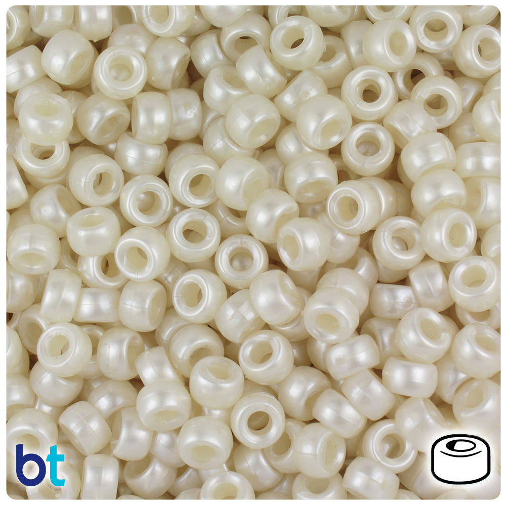 Natural Pearl 6.5mm Mini Barrel Pony Beads (1000pcs)