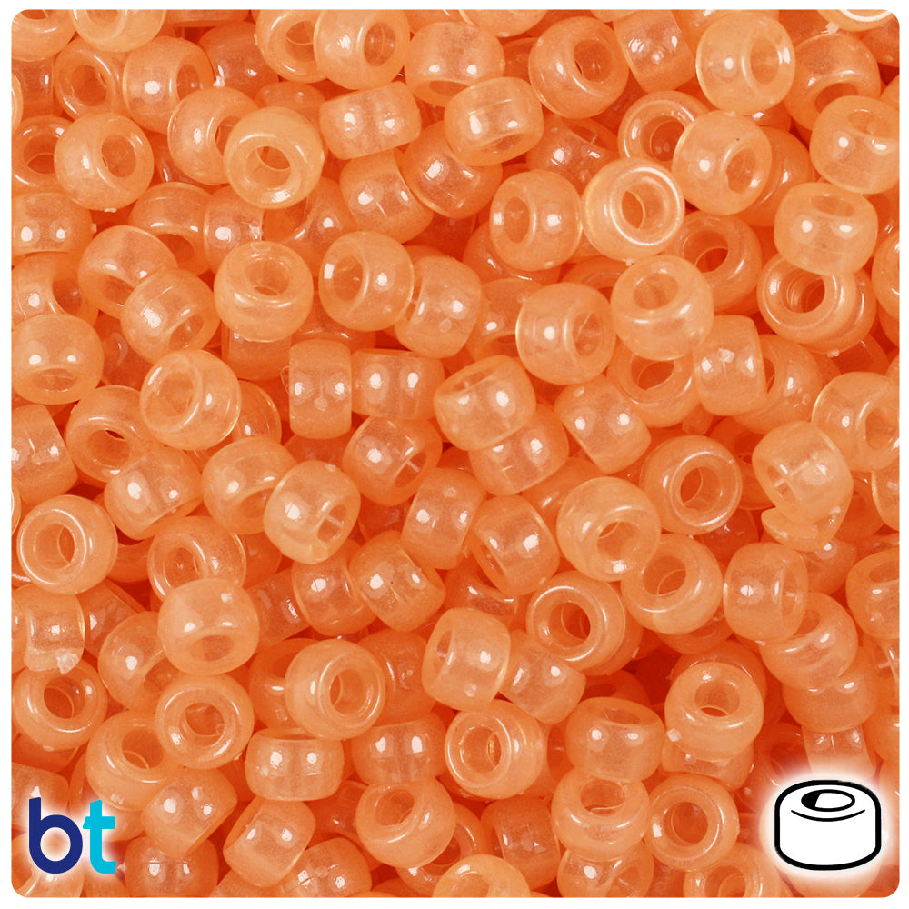 BeadTin Baby Pink Opaque 6.5mm Mini Barrel Plastic Pony Beads (1000pcs)