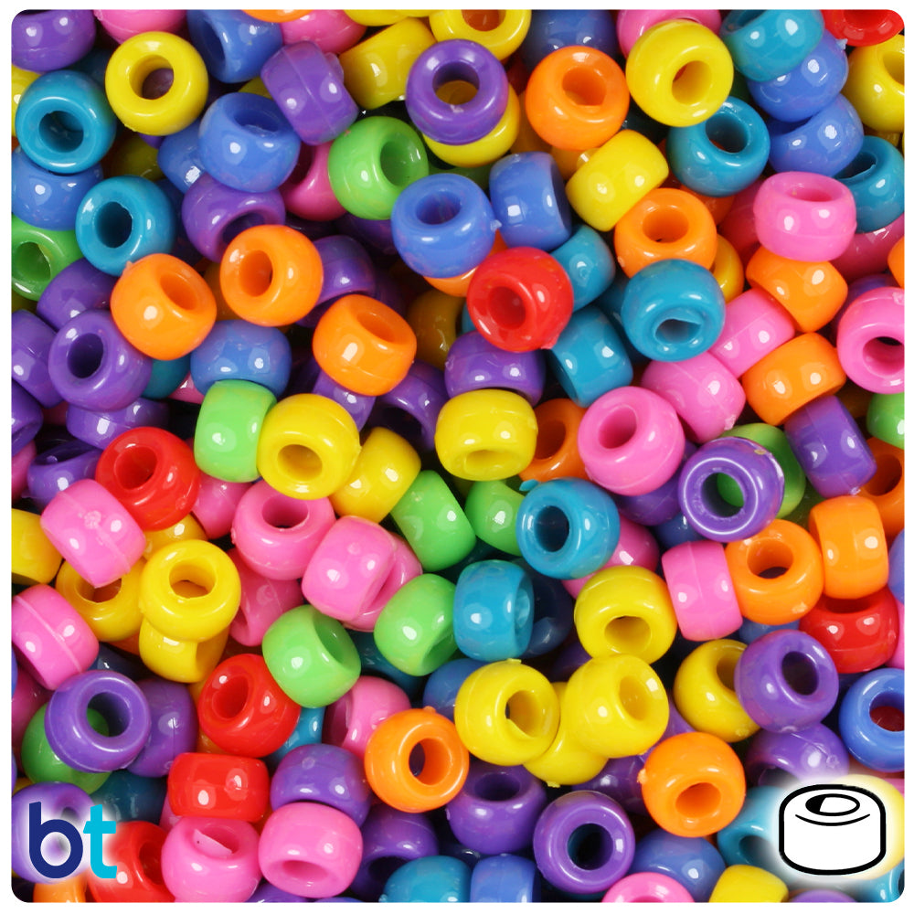 Circus Mix Opaque 6.5mm Mini Barrel Pony Beads (1000pcs)