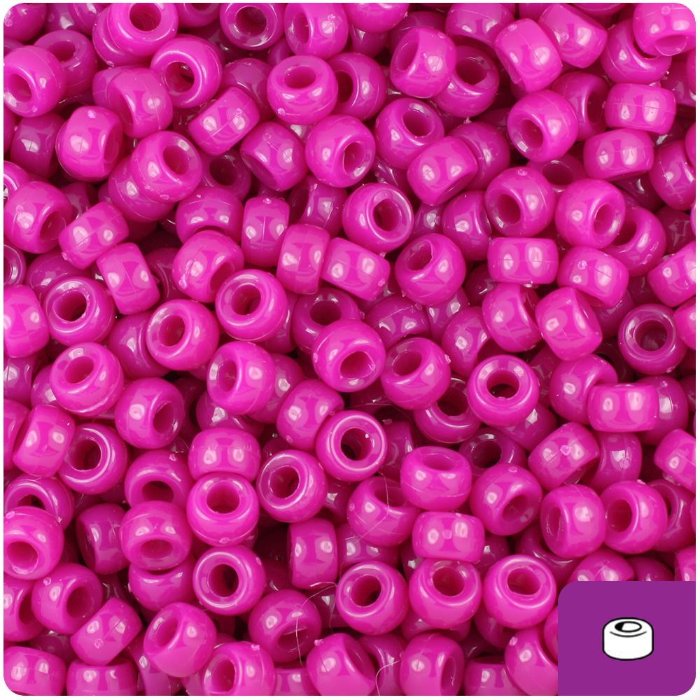 Mulberry Opaque 6.5mm Mini Barrel Pony Beads (200pcs)