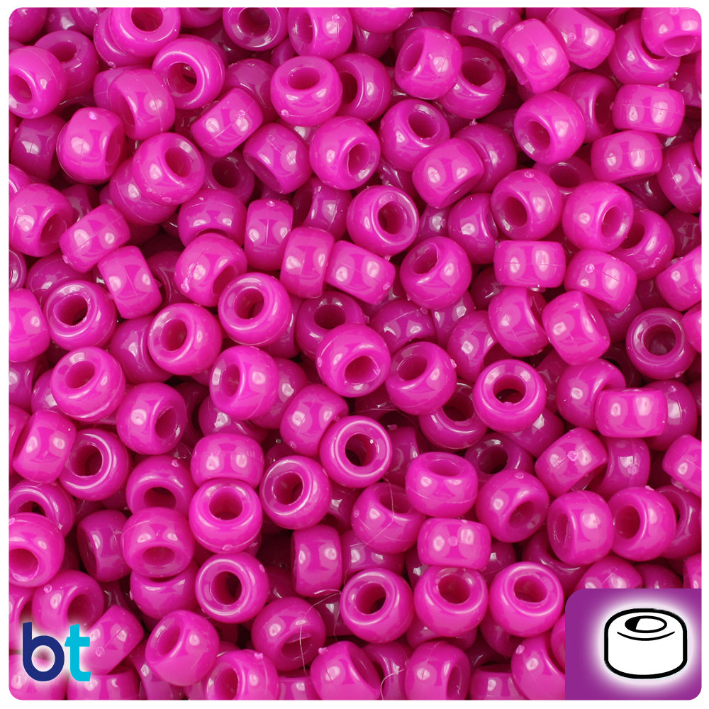 Mulberry Opaque 6.5mm Mini Barrel Pony Beads (1000pcs)