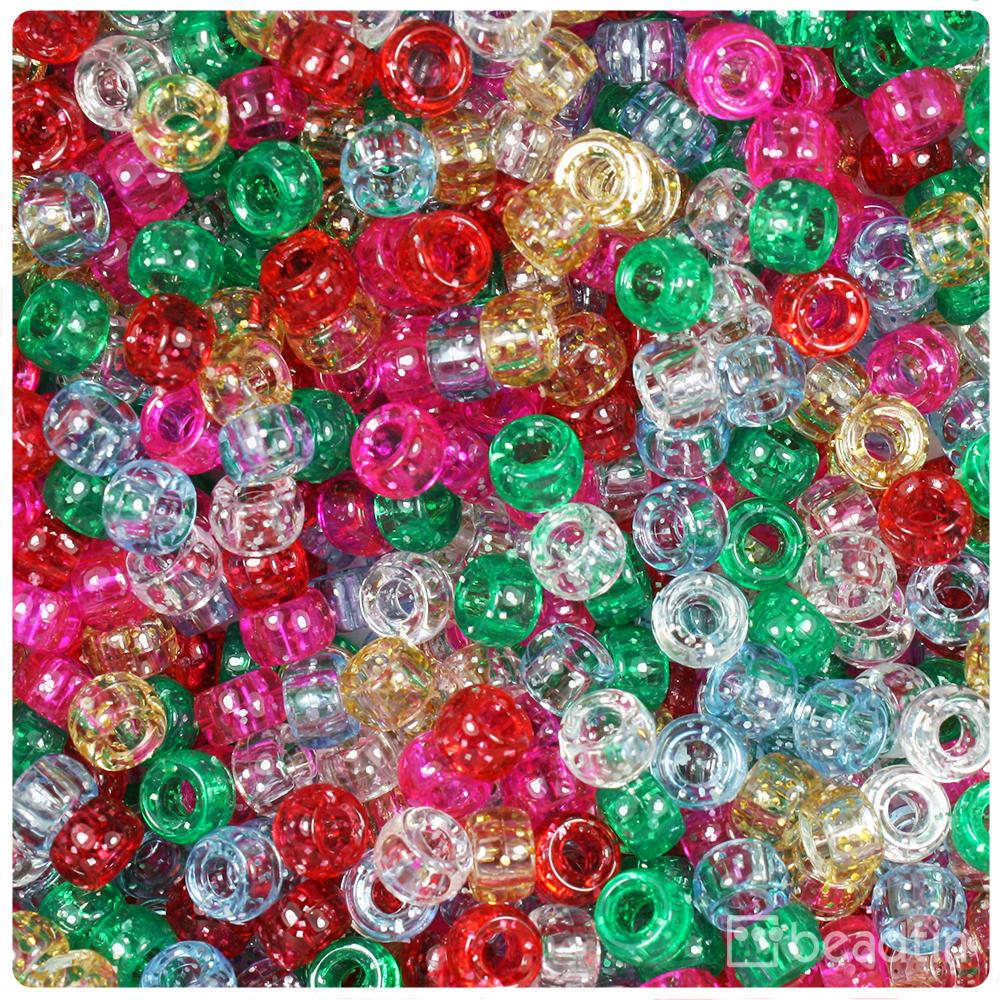 Classic Mix Sparkle 6.5mm Mini Barrel Pony Beads (200pcs)