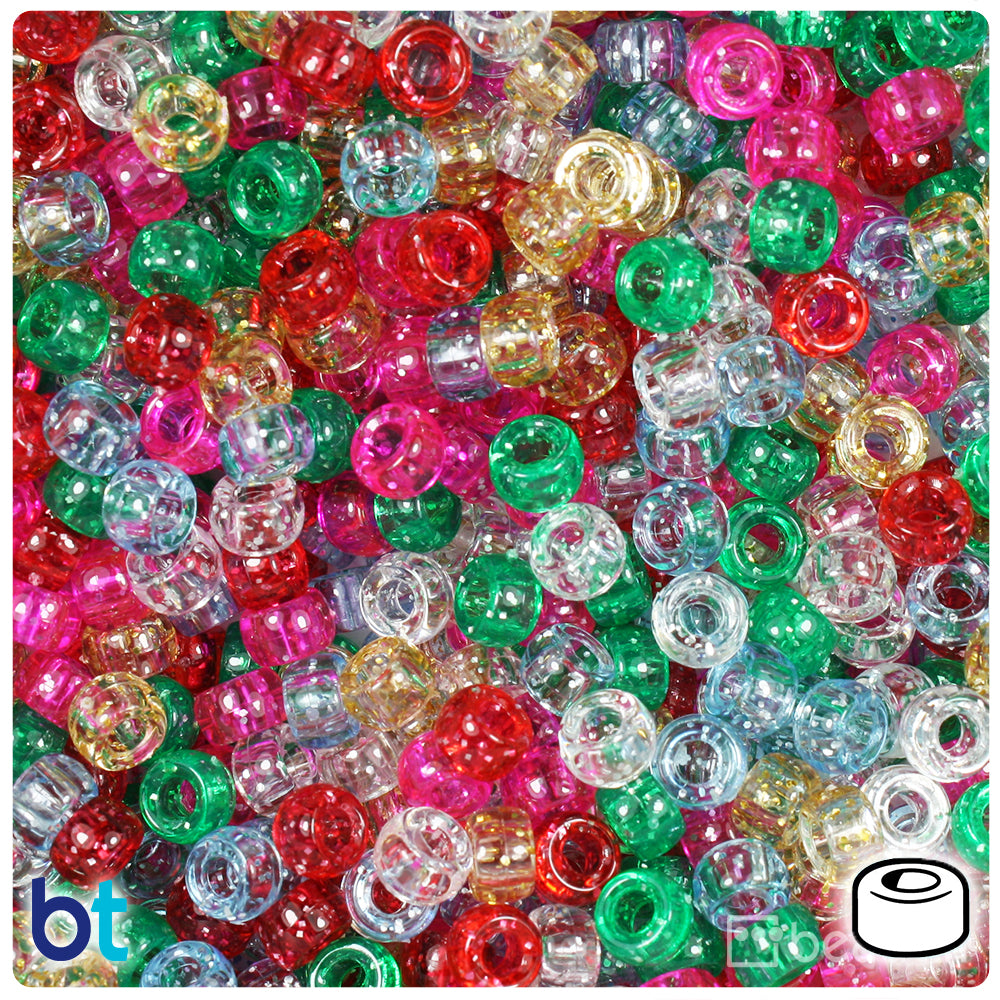 Classic Mix Sparkle 6.5mm Mini Barrel Pony Beads (1000pcs)