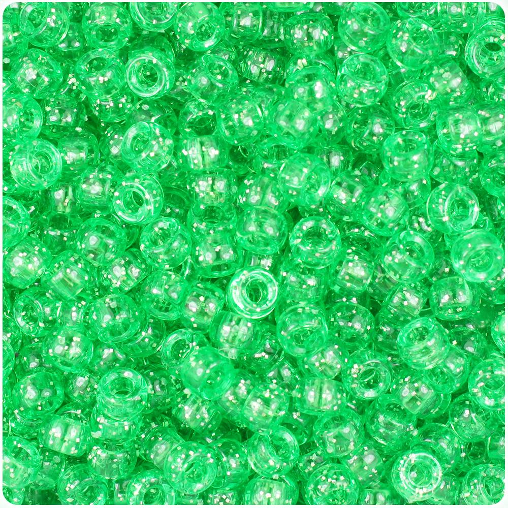 Mint Sparkle 6.5mm Mini Barrel Pony Beads (200pcs)