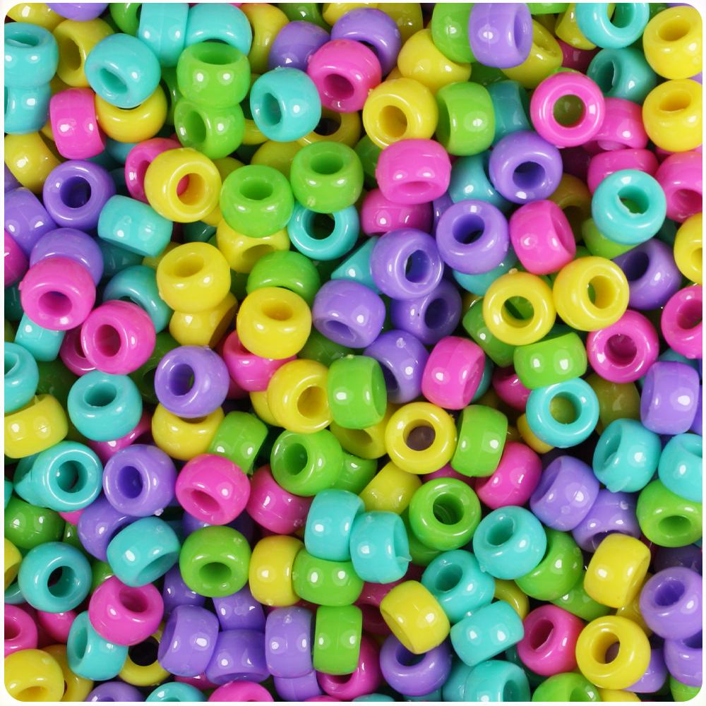 Candy Mix Opaque 6.5mm Mini Barrel Pony Beads (200pcs)