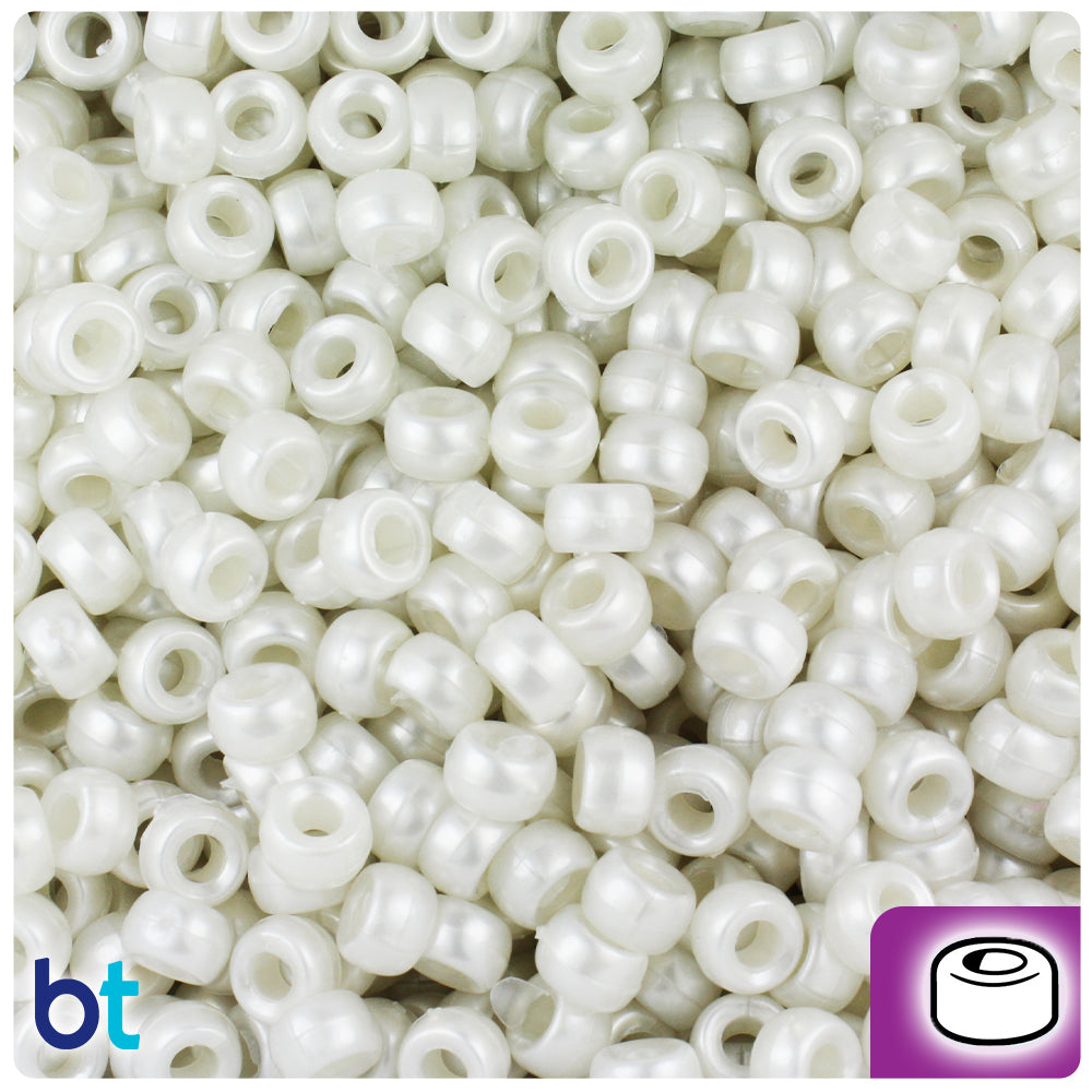Bridal Pearl 6.5mm Mini Barrel Pony Beads (1000pcs)