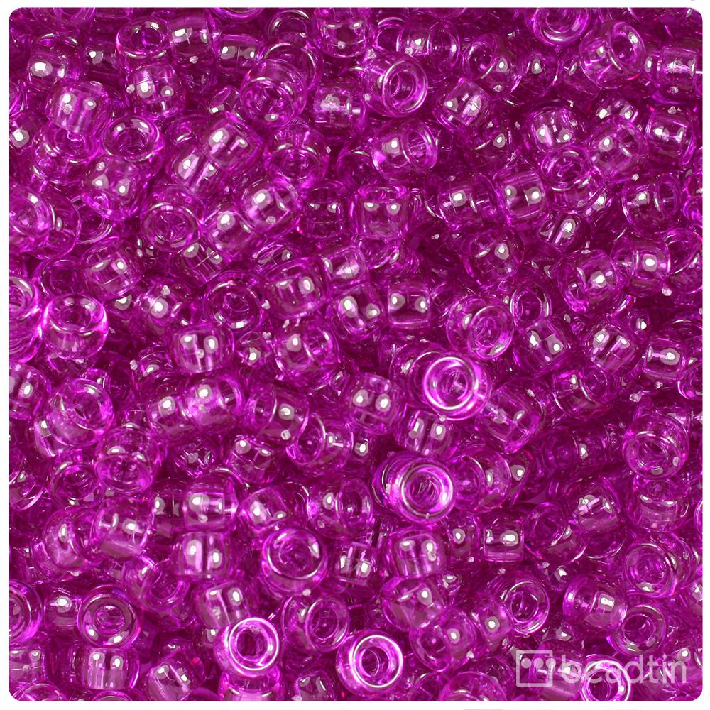 Lilac Transparent 6.5mm Mini Barrel Pony Beads (200pcs)