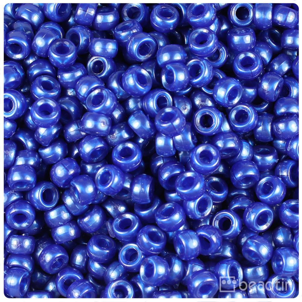 Cobalt Pearl 6.5mm Mini Barrel Pony Beads (200pcs)