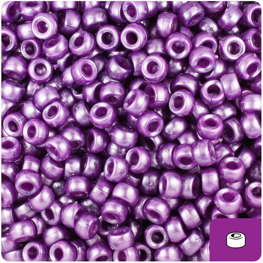 Violet Pearl 6.5mm Mini Barrel Pony Beads (200pcs)