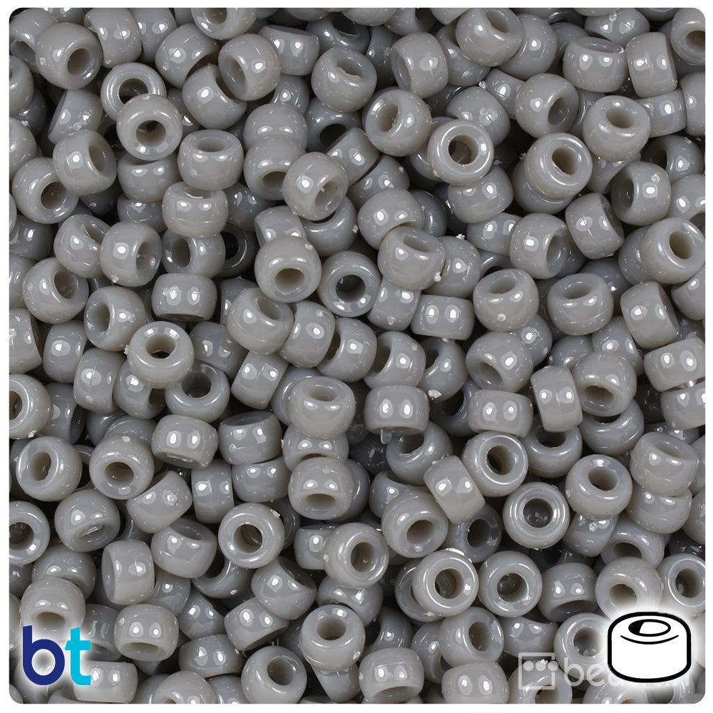 Milky Grey Opaque 6.5mm Mini Barrel Pony Beads (1000pcs)